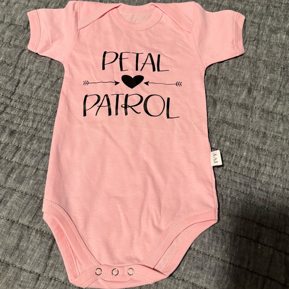 NWOT flower girl pink onesie